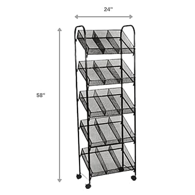 TROLLEY STAND 5 LAYER BLACK 600X510X1470